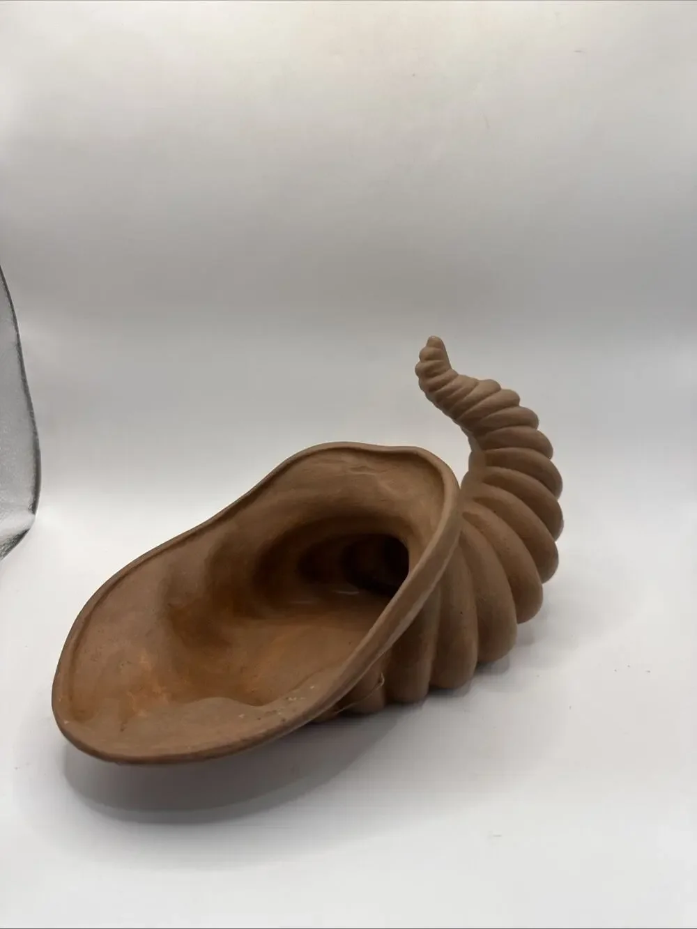 Cornucopia Horn of Plenty Ceramic Pottery Vase Container *